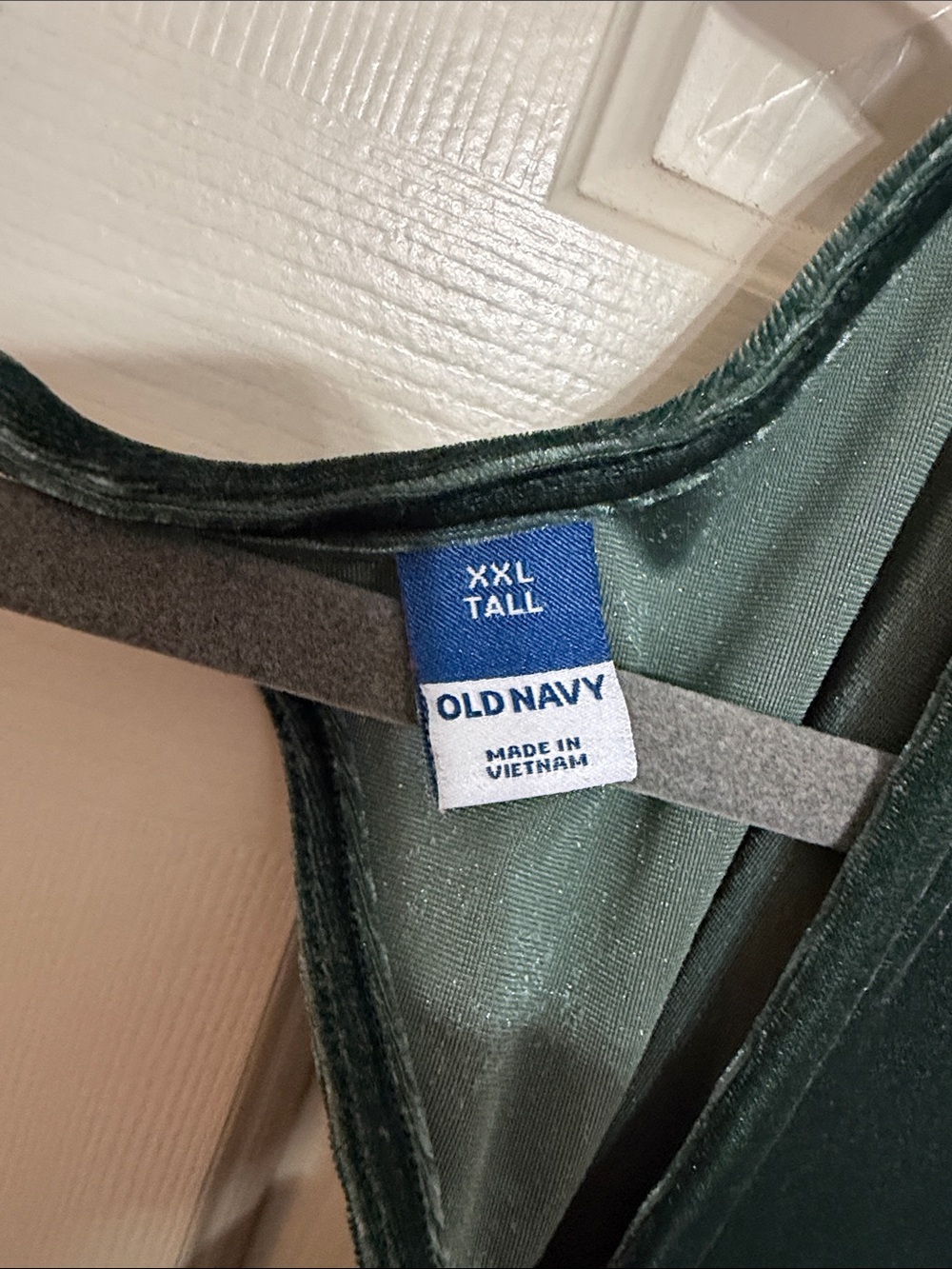 Old Navy Dark Green Velvet Jumpsuit with Draped Front - Picture 3 of 4